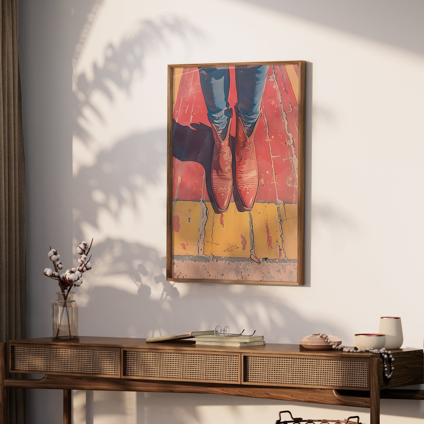 Premium Poster of Stylish Western Boots Art with Legs Posters