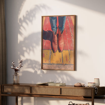 Premium Poster of Stylish Western Boots Art with Legs Posters
