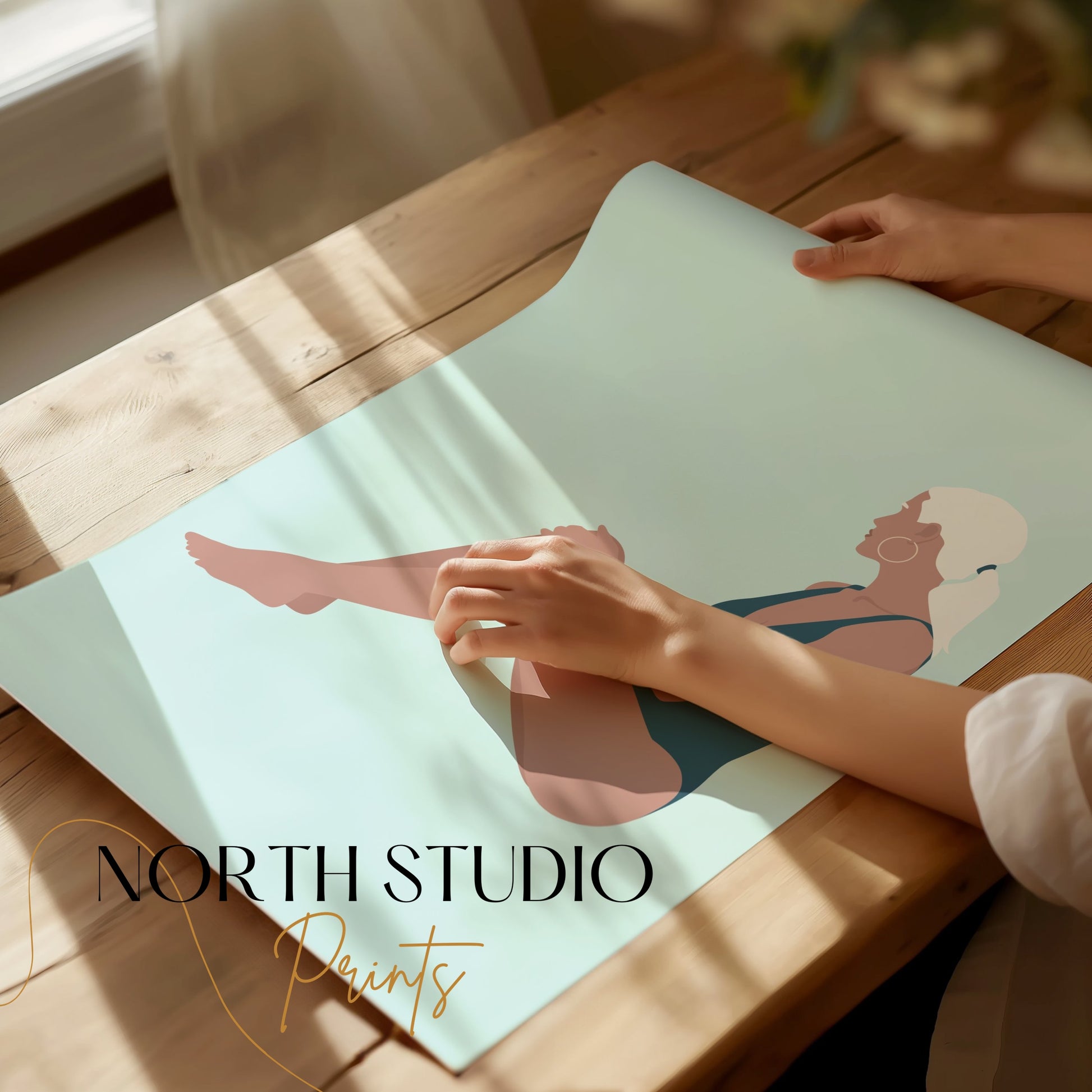 Premium Poster of Stylish Woman in Swimsuit Relaxing Art Posters