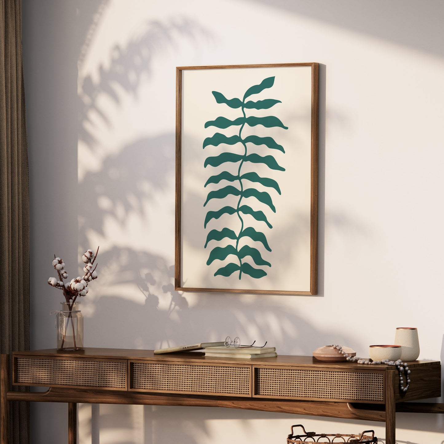 Premium Poster of Stylized Green Leaf Abstract Art Print Posters