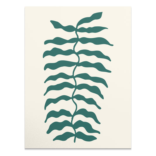 Premium Poster of Stylized Green Leaf Abstract Art Print Posters