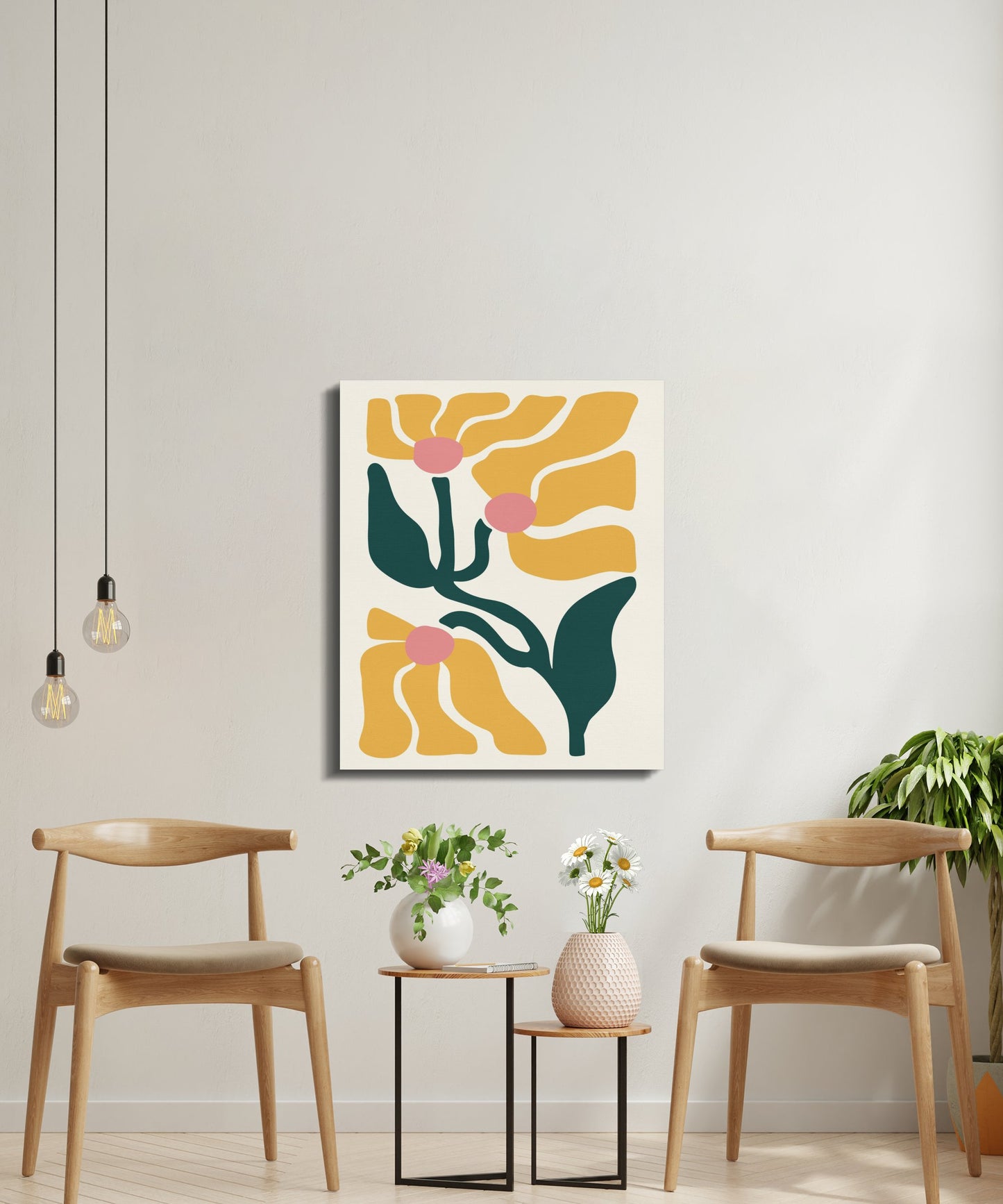 Premium Poster of Sunflower Abstract Print Floral Wall Art Canvas Wraps