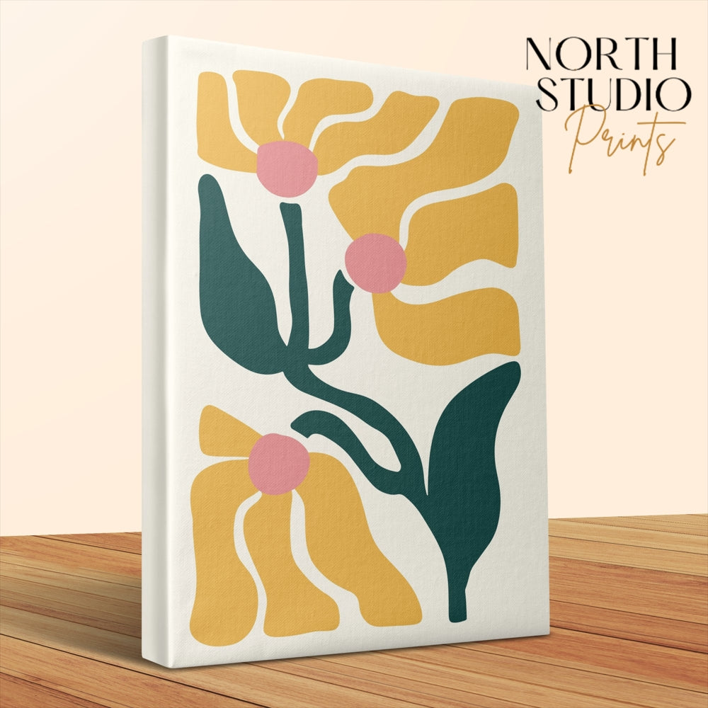 Premium Poster of Sunflower Abstract Print Floral Wall Art Canvas Wraps