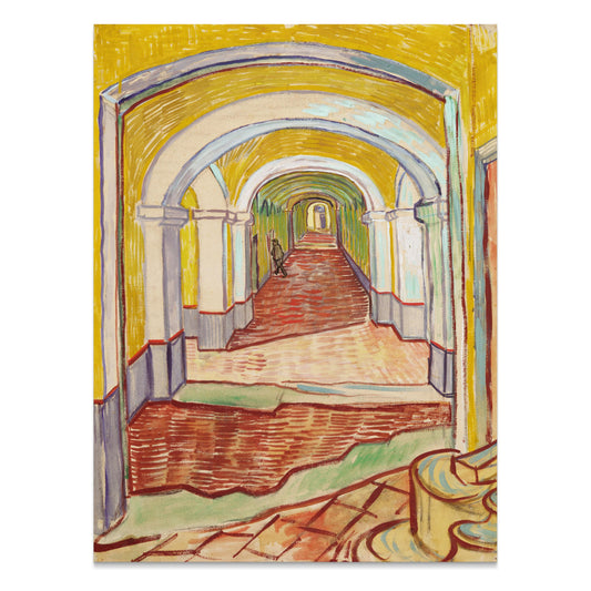 Premium Poster of Sunlit Hallway with Arched Ceilings Art Posters