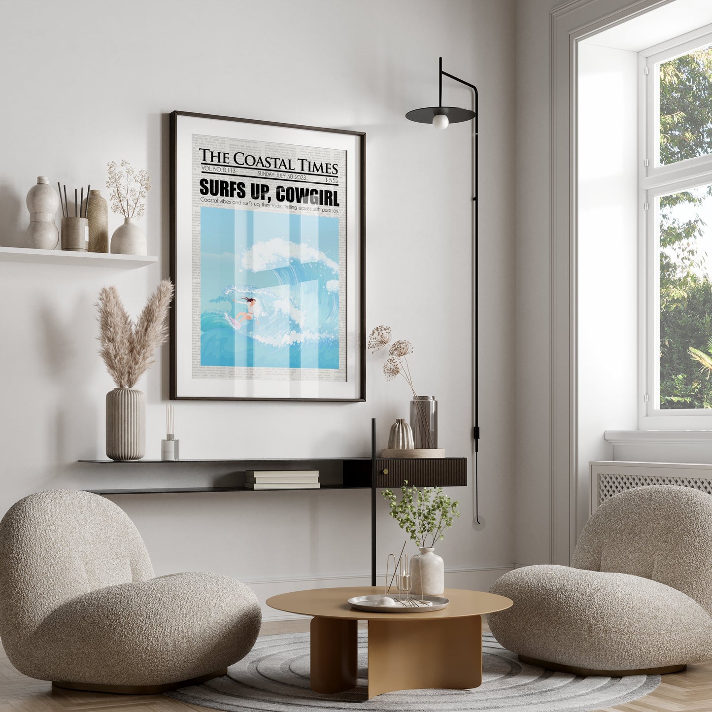 Premium Poster of Surfing Magazine Cover Surfs Up Cowgirl Posters