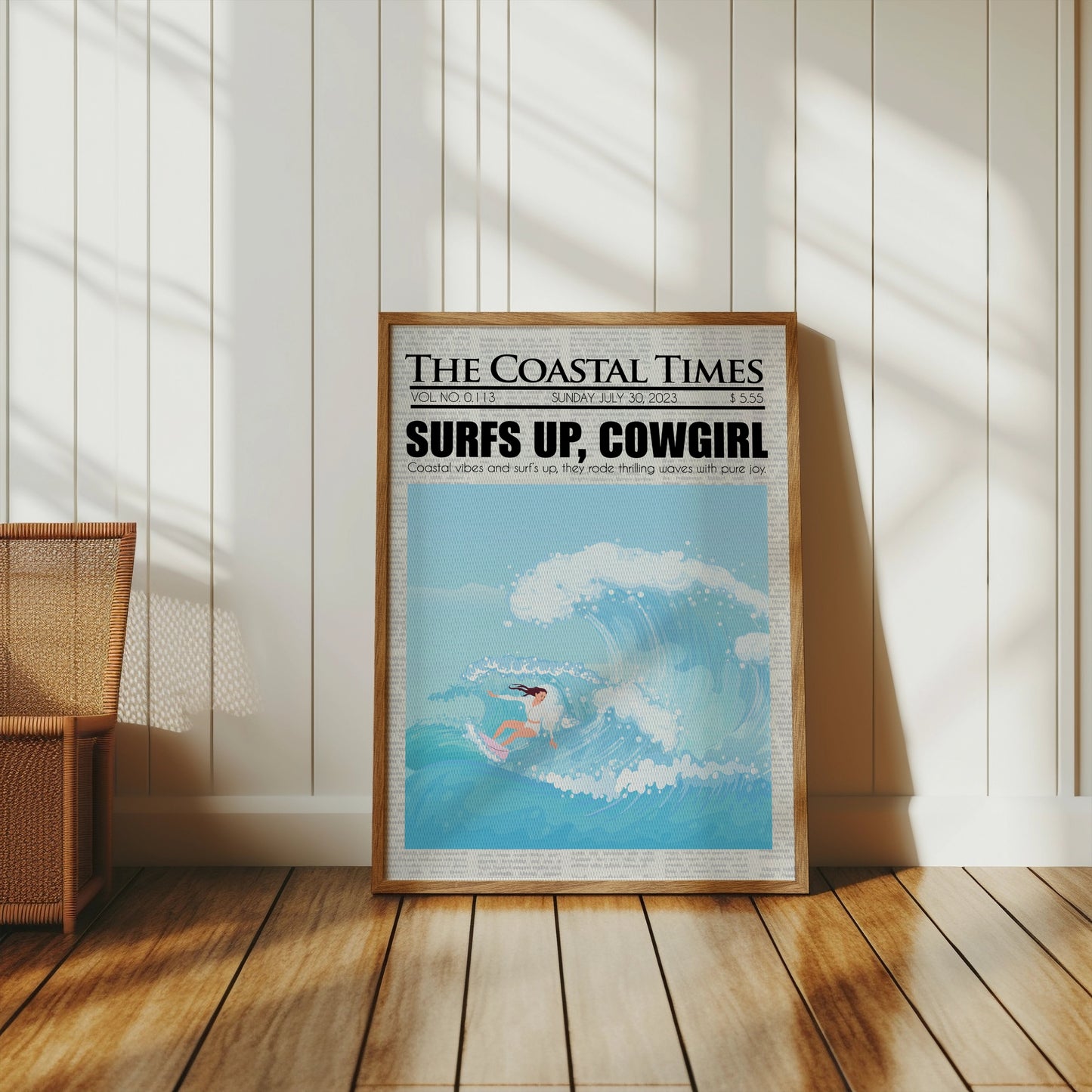 Premium Poster of Surfing Magazine Cover Surfs Up Cowgirl Posters