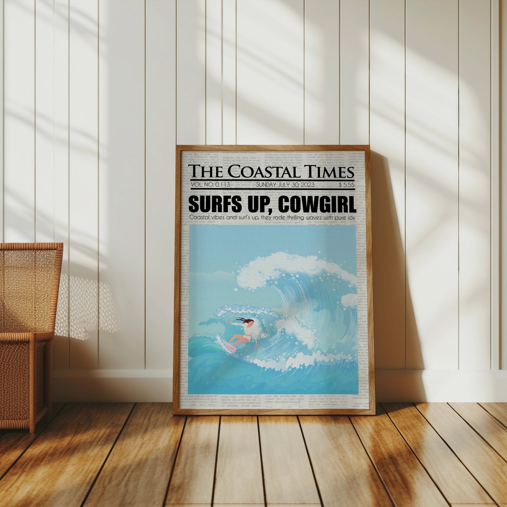 Premium Poster of Surfing Magazine Cover Surfs Up Cowgirl Posters