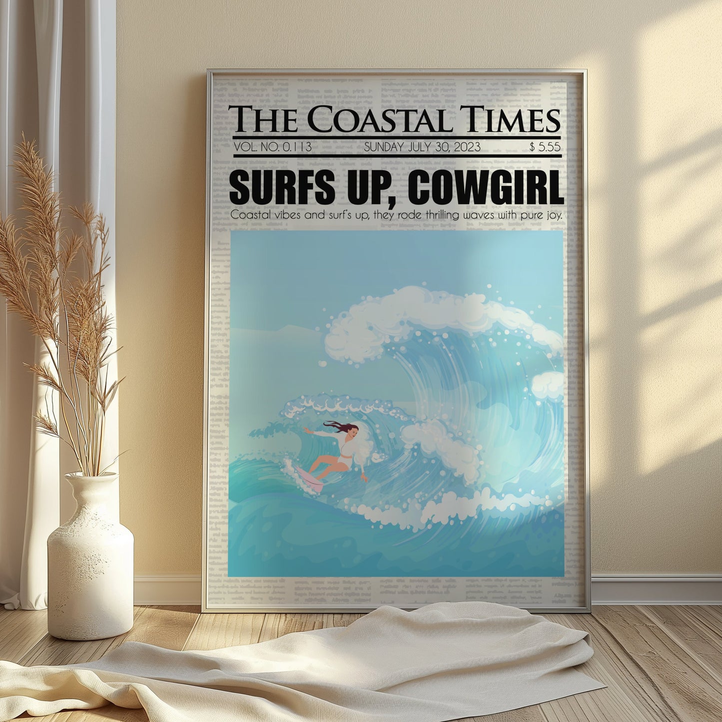 Premium Poster of Surfing Magazine Cover Surfs Up Cowgirl Posters