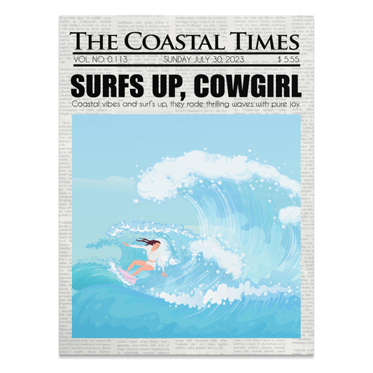 Premium Poster of Surfing Magazine Cover Surfs Up Cowgirl Posters