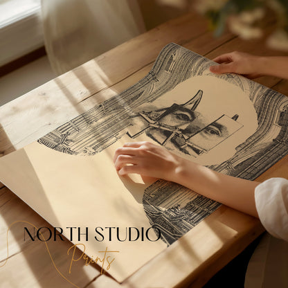 Premium Poster of Surrealist Portrait with Easels and Cathedral Art Posters