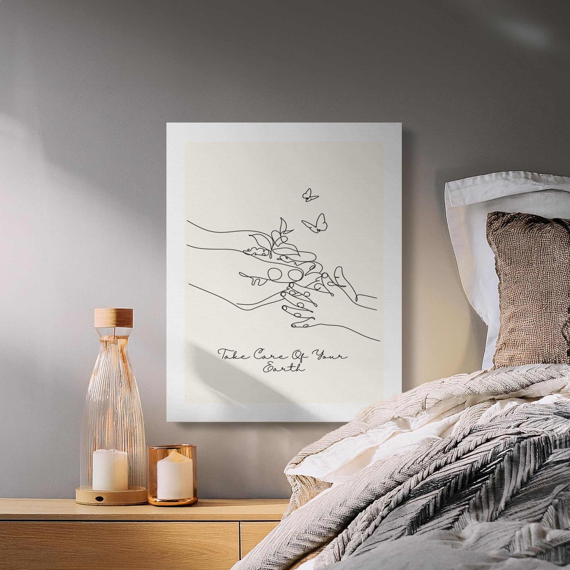 Premium Poster of Take Care Of Your Earth Nursery Art Canvas Wraps