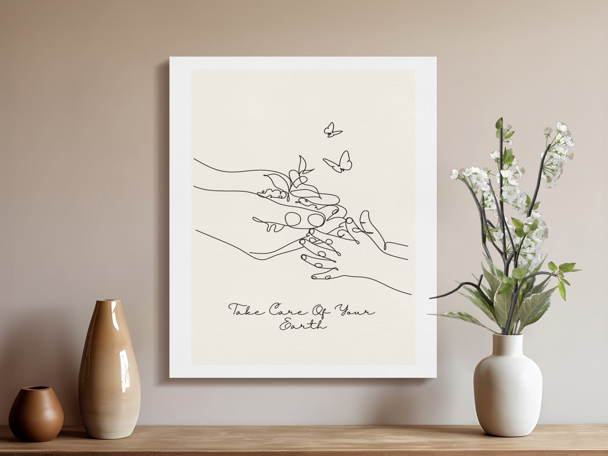 Premium Poster of Take Care Of Your Earth Nursery Art Canvas Wraps