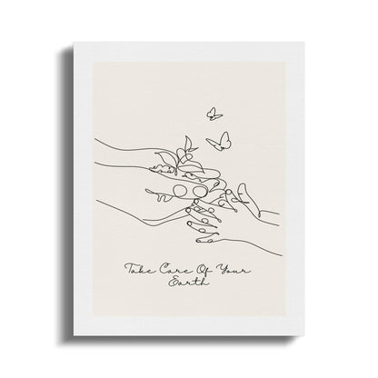 Premium Poster of Take Care Of Your Earth Nursery Art Canvas Wraps