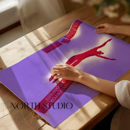 Premium Poster of The Contemporary Dance Company Artistic Red Silhouette Posters
