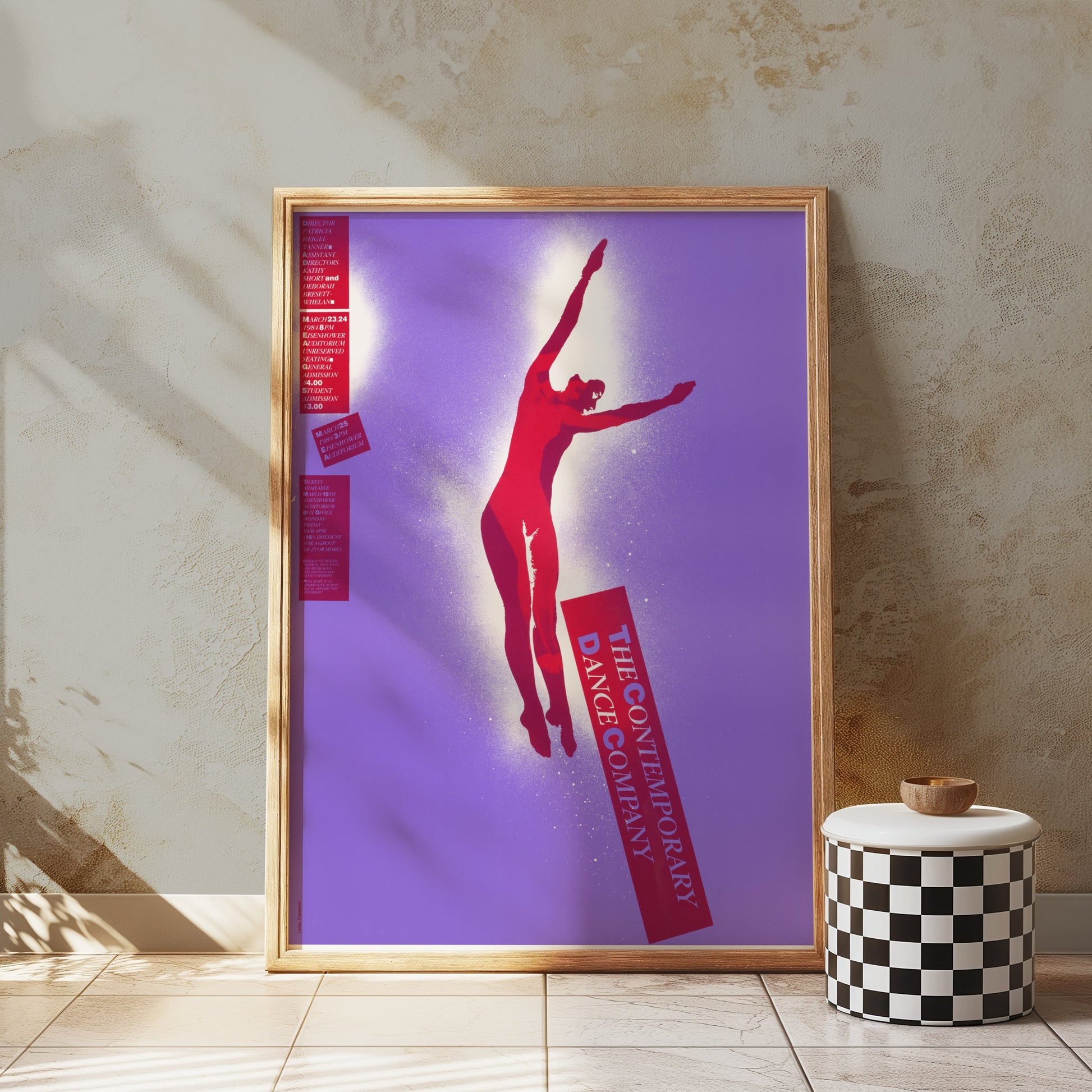 Premium Poster of The Contemporary Dance Company Artistic Red Silhouette Posters