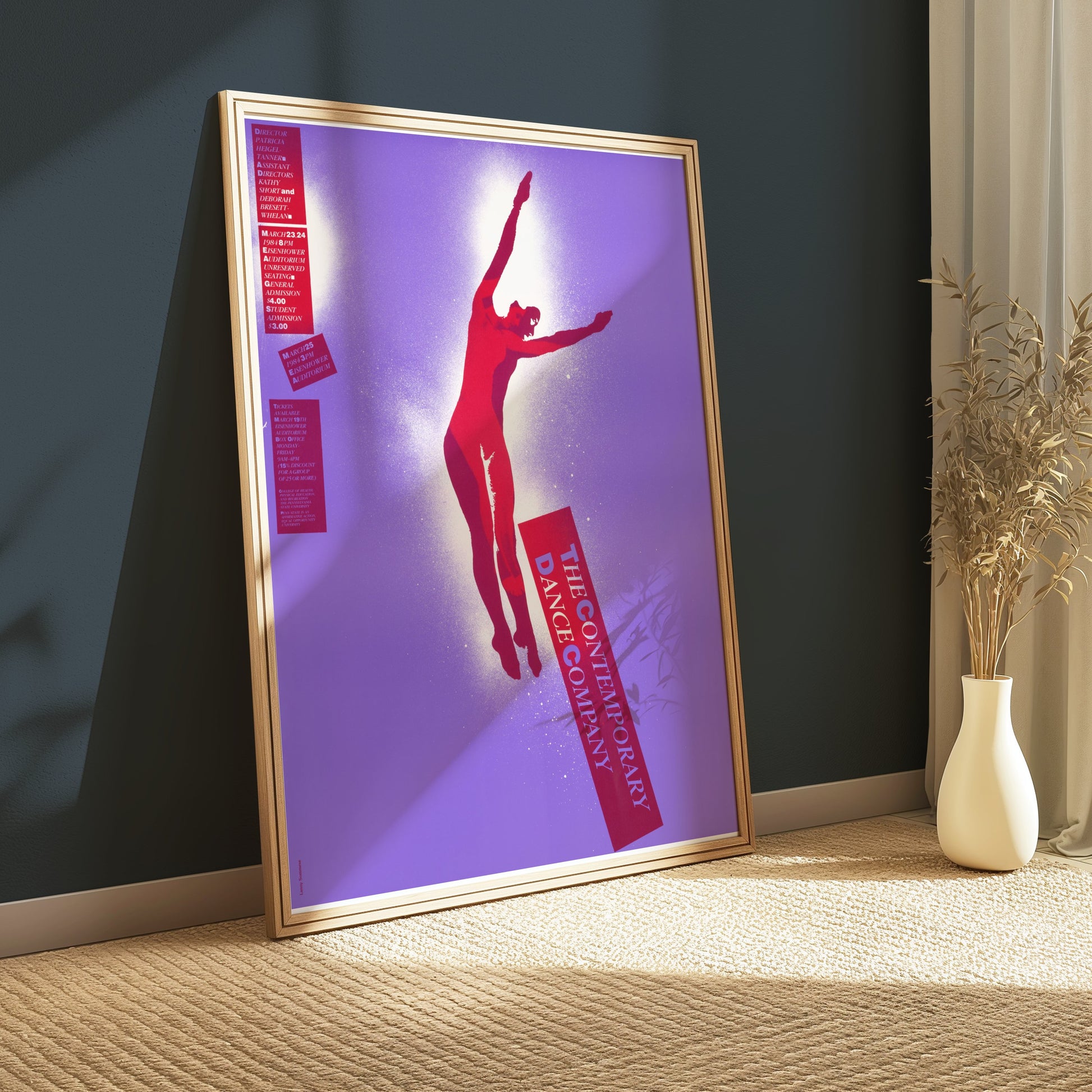 Premium Poster of The Contemporary Dance Company Artistic Red Silhouette Posters