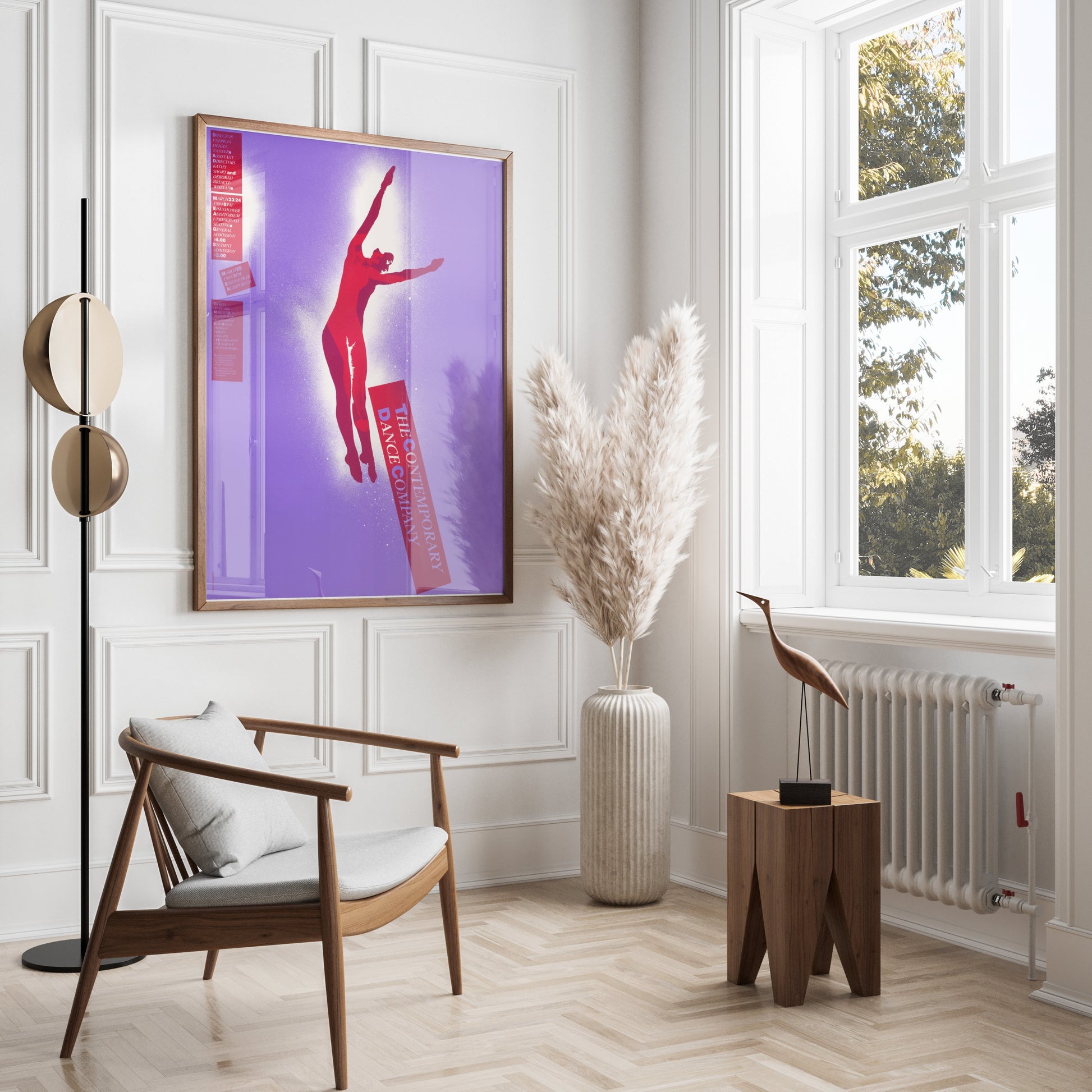Premium Poster of The Contemporary Dance Company Artistic Red Silhouette Posters