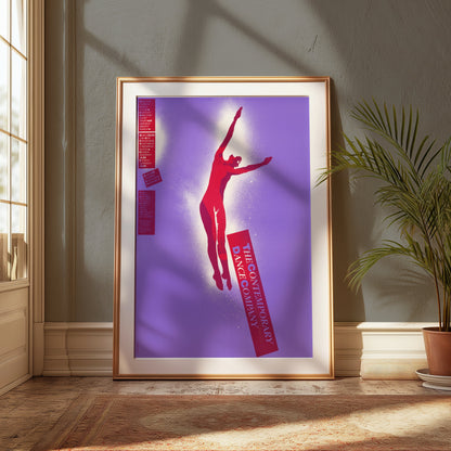 Premium Poster of The Contemporary Dance Company Artistic Red Silhouette Posters