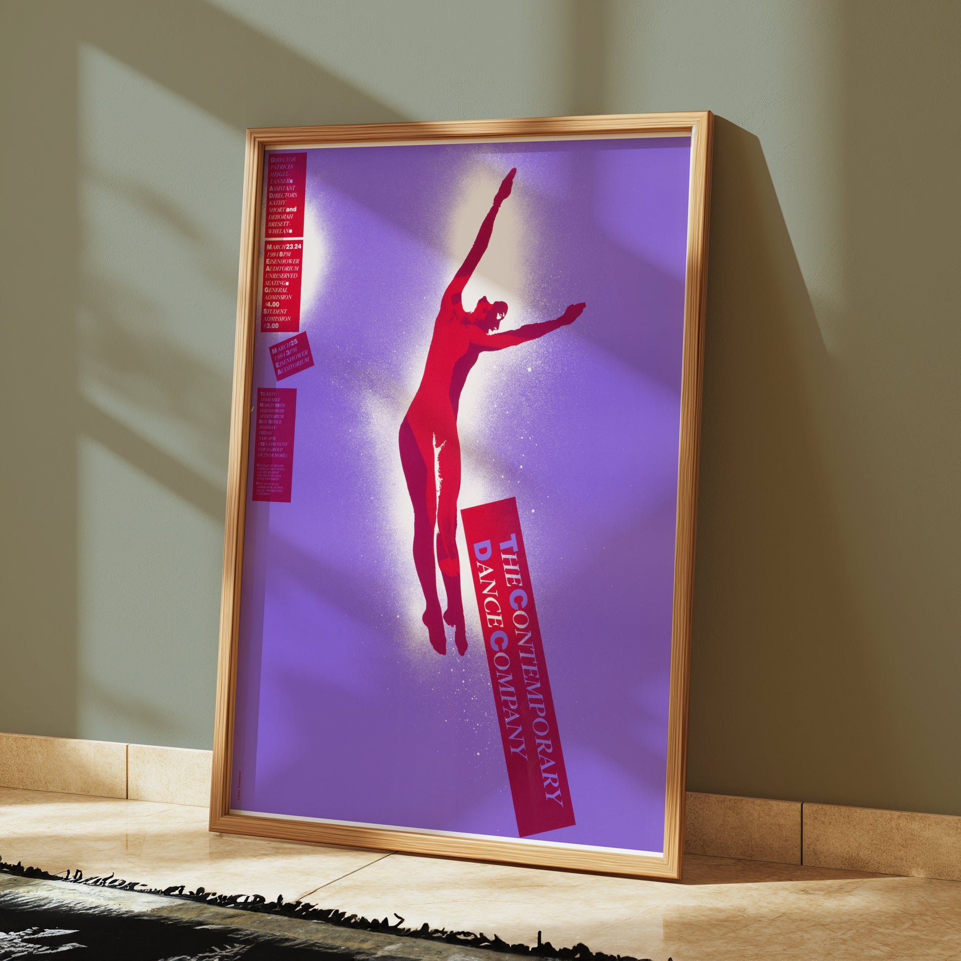 Premium Poster of The Contemporary Dance Company Artistic Red Silhouette Posters