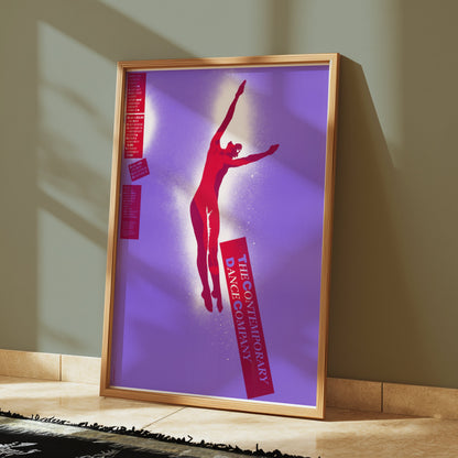 Premium Poster of The Contemporary Dance Company Artistic Red Silhouette Posters