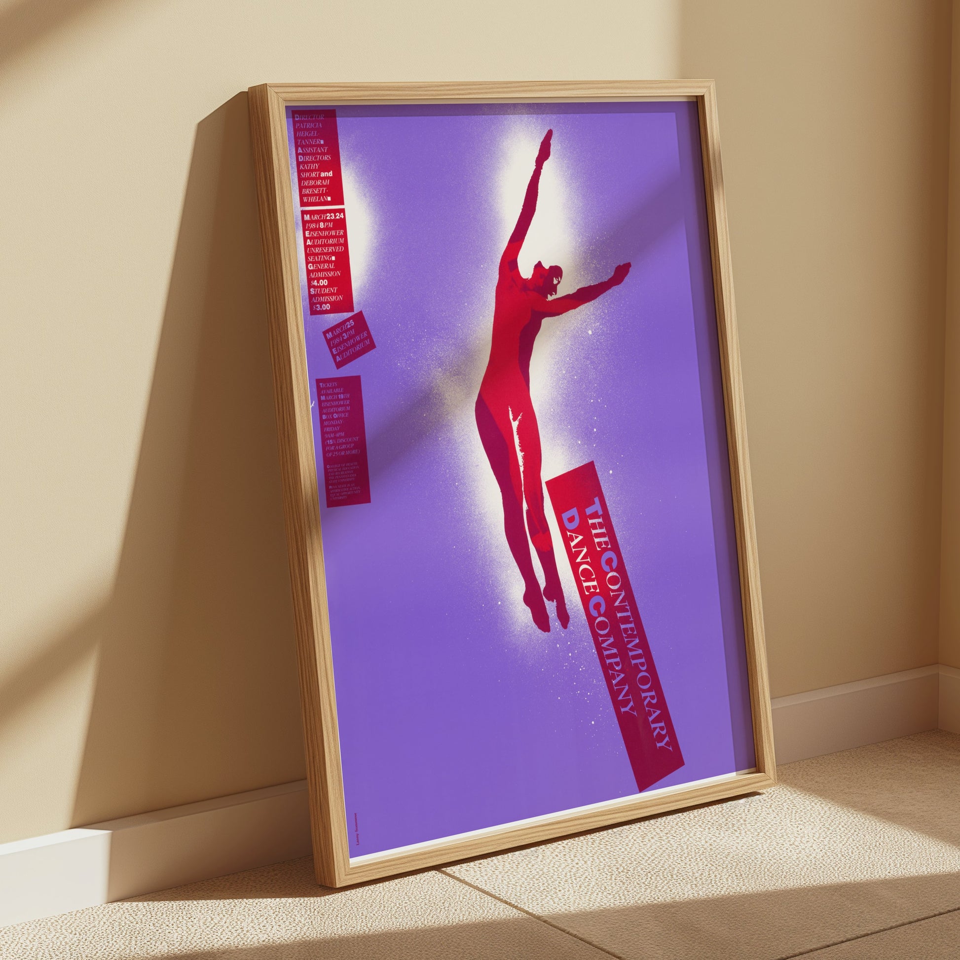 Premium Poster of The Contemporary Dance Company Artistic Red Silhouette Posters