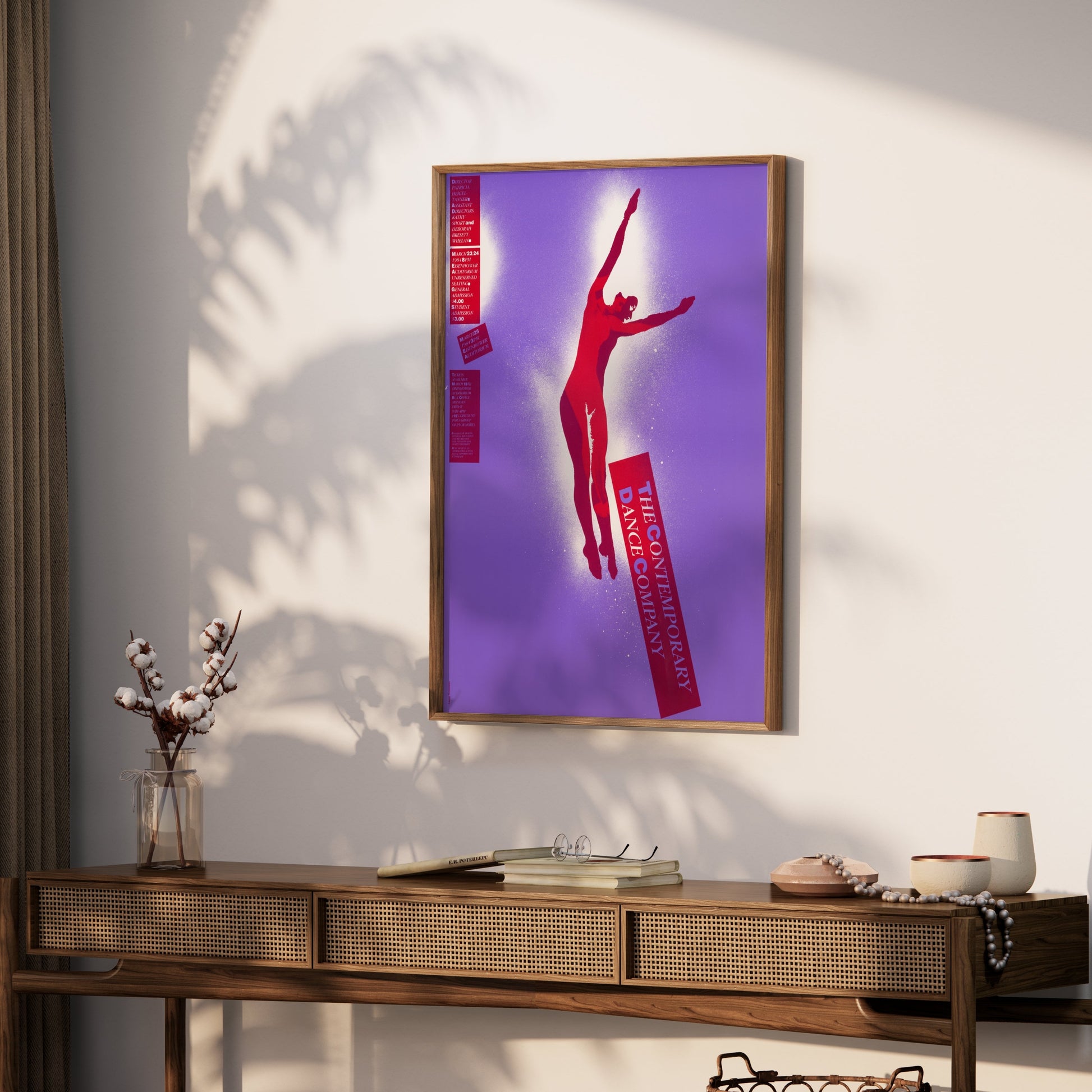 Premium Poster of The Contemporary Dance Company Artistic Red Silhouette Posters