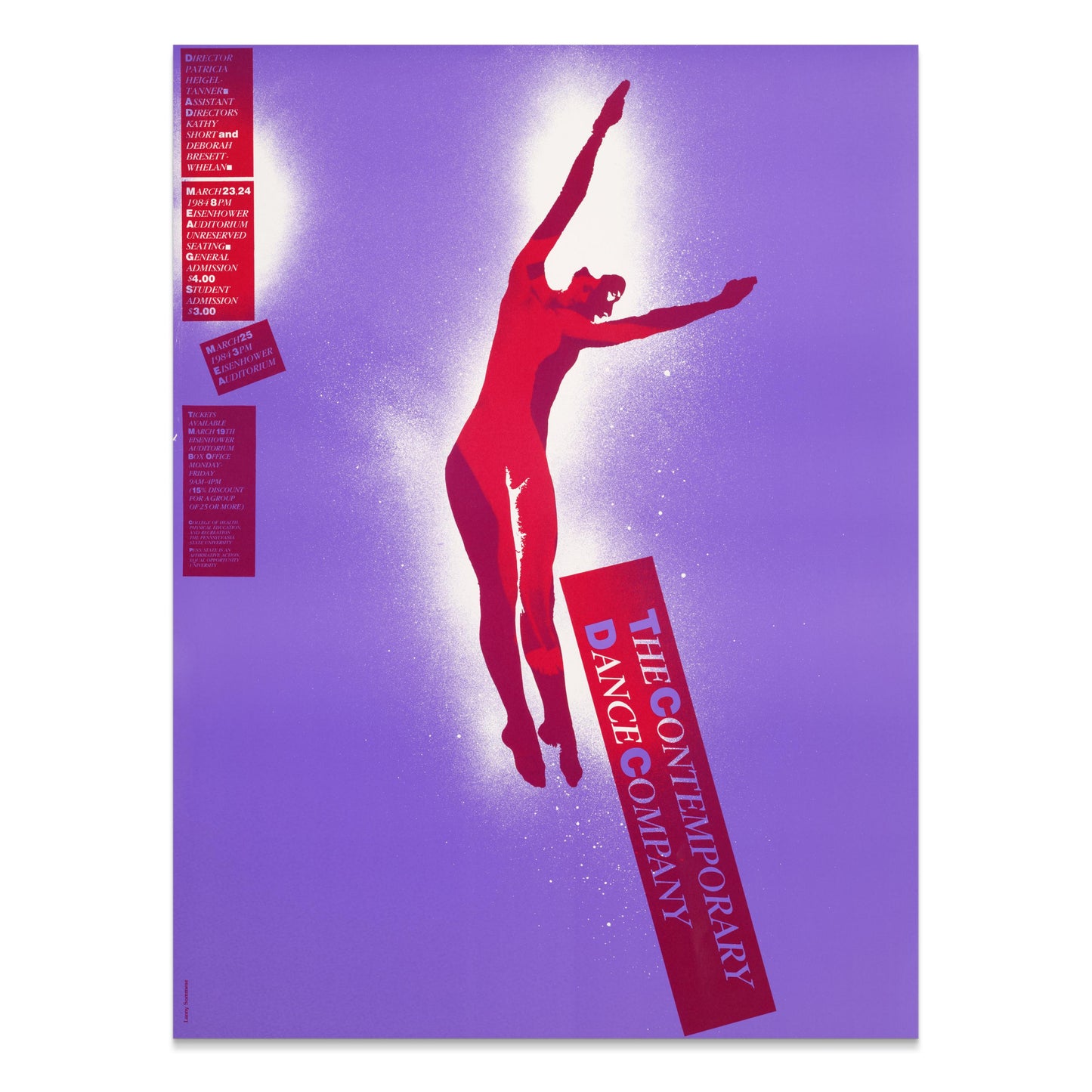 Premium Poster of The Contemporary Dance Company Artistic Red Silhouette Posters