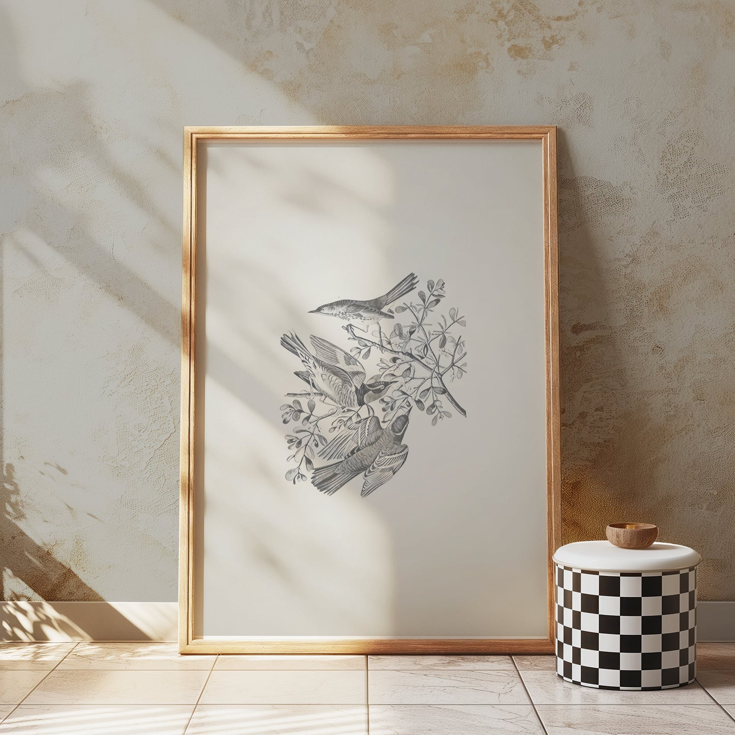 Premium Poster of Three Birds and Branches Sketch Art Posters