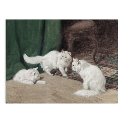 Premium Poster of Three White Cats In An Elegant Room Scene Posters