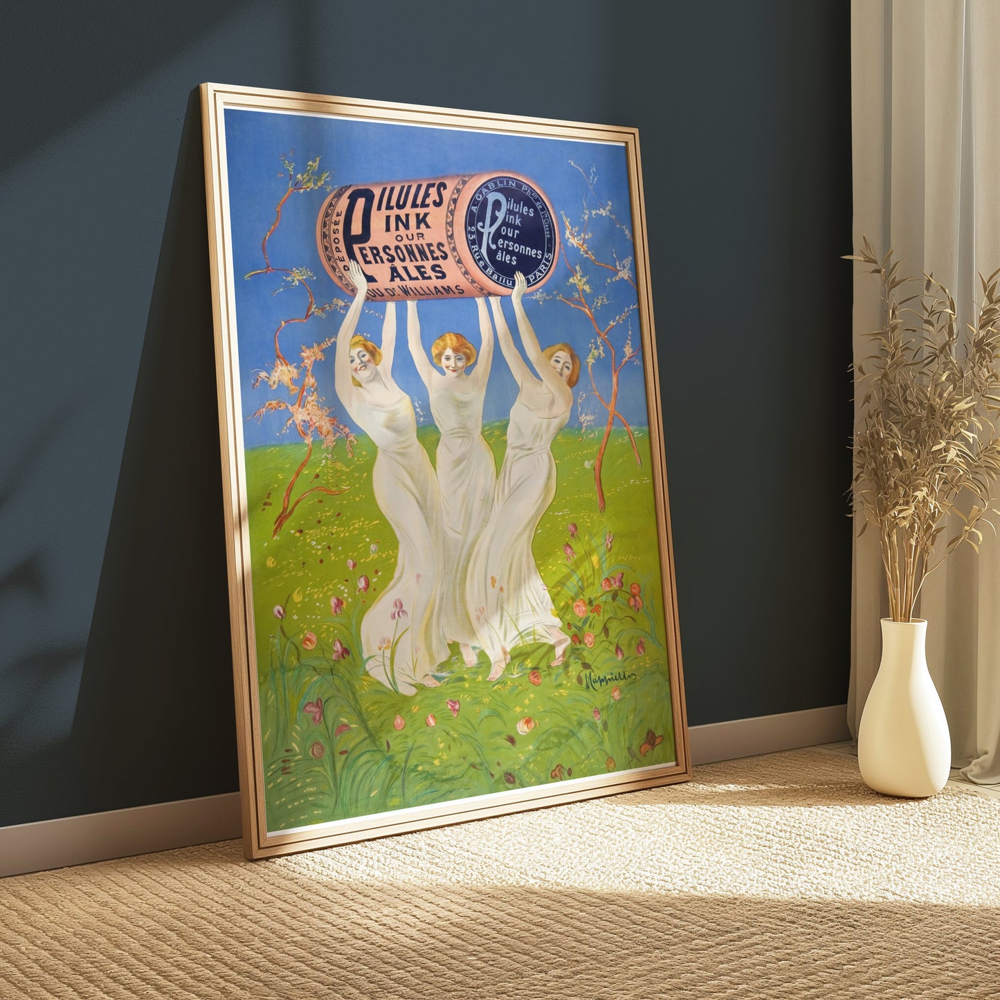 Premium Poster of Three Women Holding Giant Ink Bottle Vintage Posters