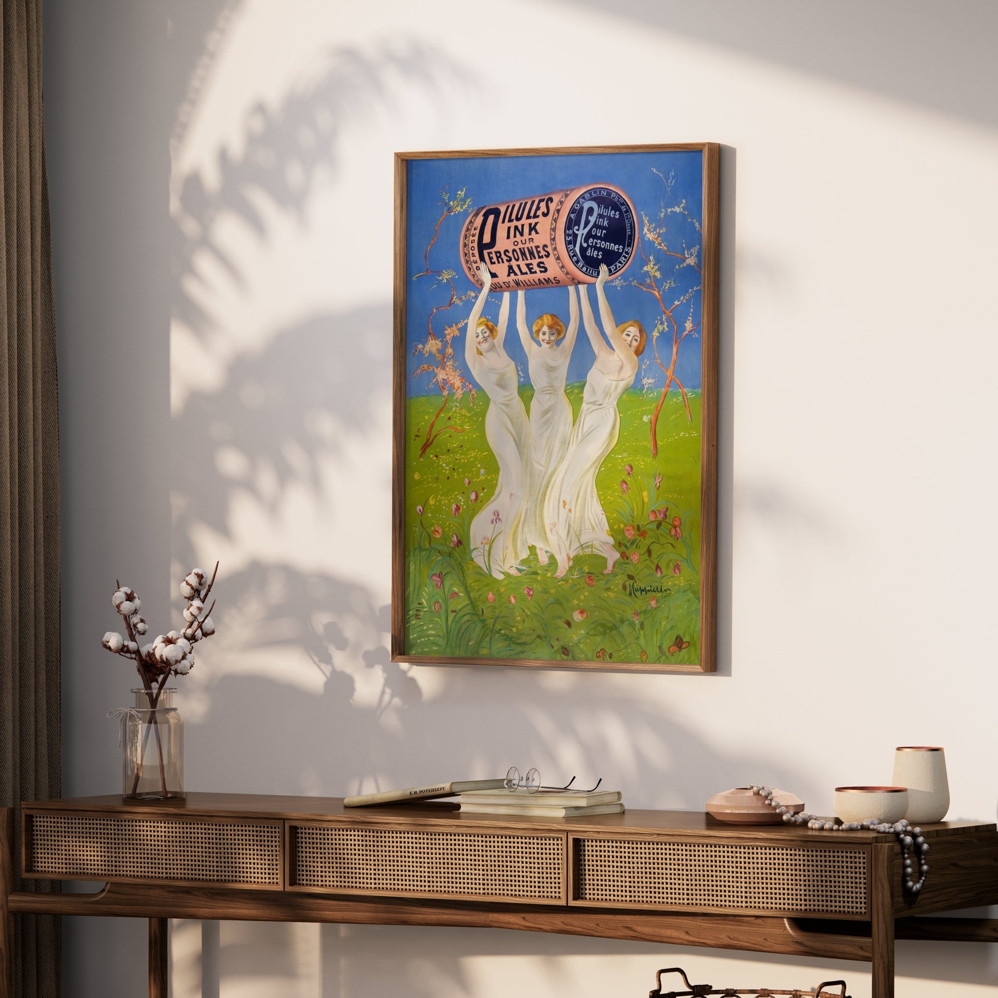 Premium Poster of Three Women Holding Giant Ink Bottle Vintage Posters