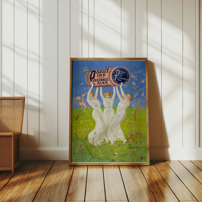 Premium Poster of Three Women Holding Giant Ink Bottle Vintage Posters