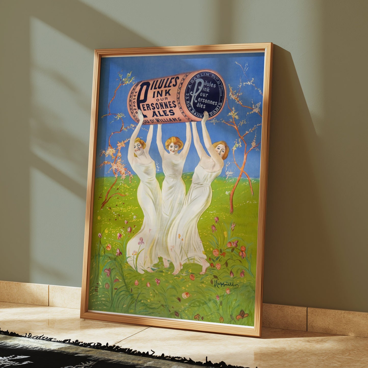 Premium Poster of Three Women Holding Giant Ink Bottle Vintage Posters