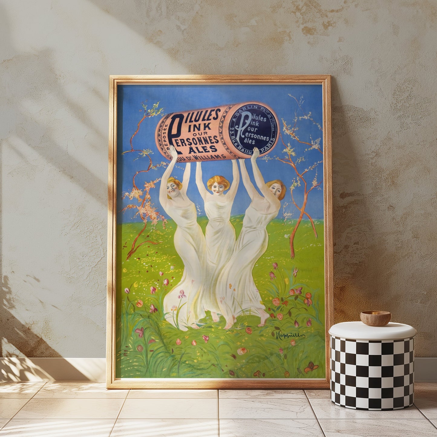 Premium Poster of Three Women Holding Giant Ink Bottle Vintage Posters