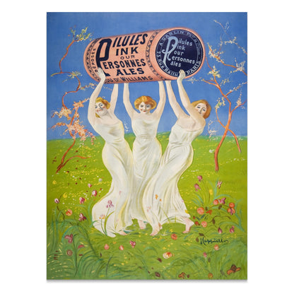 Premium Poster of Three Women Holding Giant Ink Bottle Vintage Posters