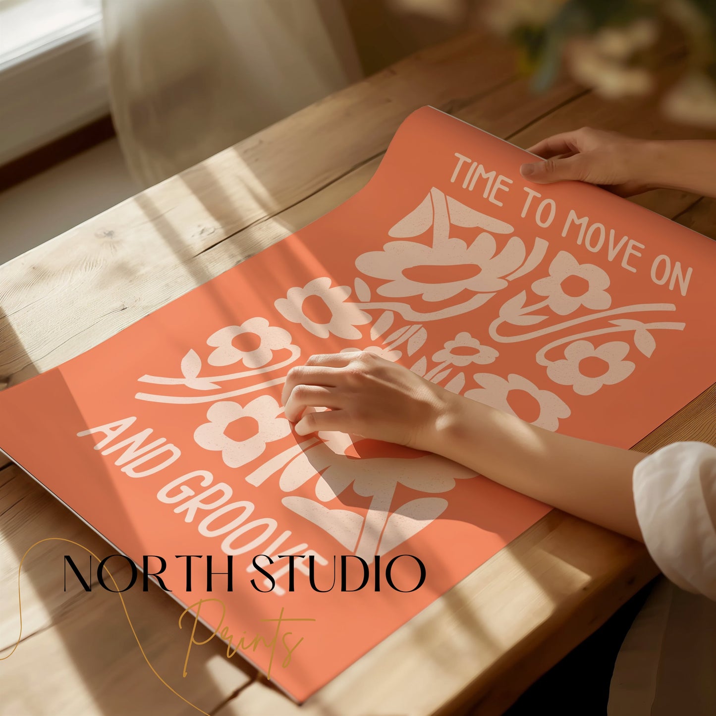 Premium Poster of Time To Move On And Groove Floral Design Posters