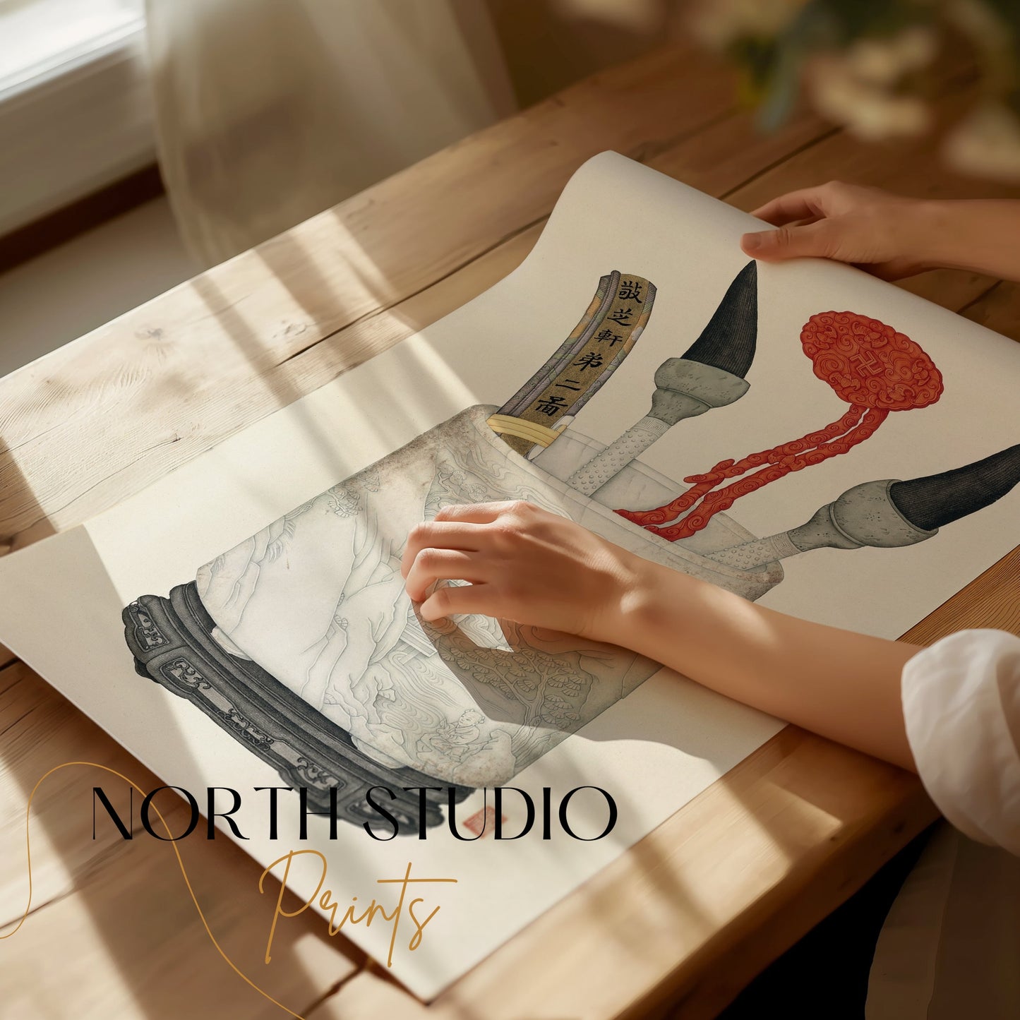 Premium Poster of Traditional Art Cultural Brush and Ornament Posters