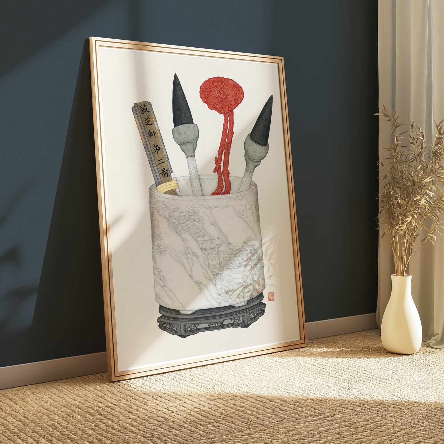 Premium Poster of Traditional Art Cultural Brush and Ornament Posters