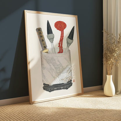 Premium Poster of Traditional Art Cultural Brush and Ornament Posters