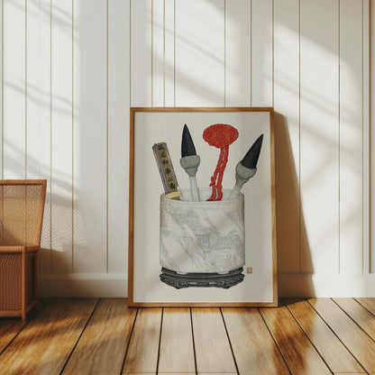 Premium Poster of Traditional Art Cultural Brush and Ornament Posters