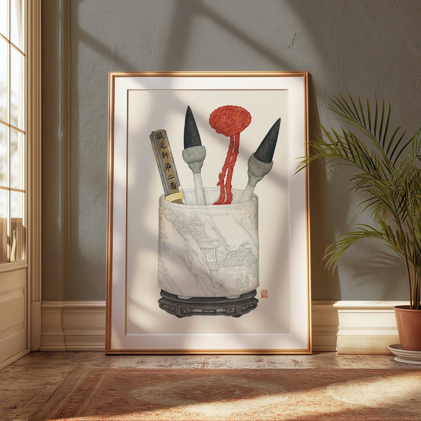 Premium Poster of Traditional Art Cultural Brush and Ornament Posters