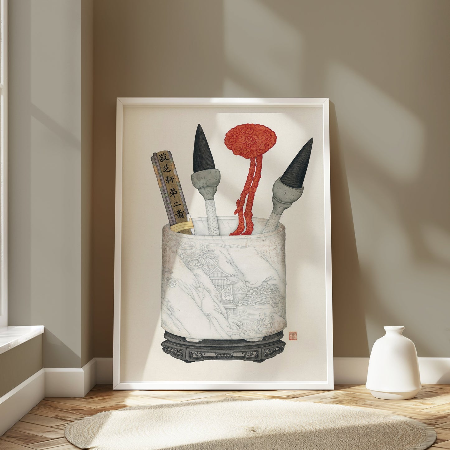 Premium Poster of Traditional Art Cultural Brush and Ornament Posters