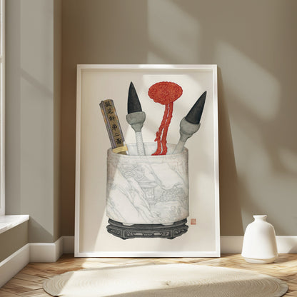 Premium Poster of Traditional Art Cultural Brush and Ornament Posters
