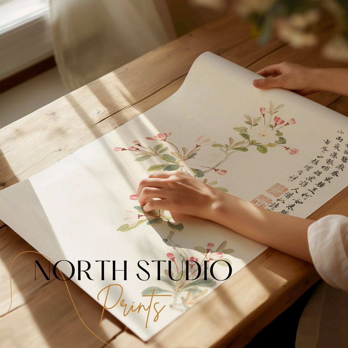 Premium Poster of Traditional Asian Art Floral Branch Posters