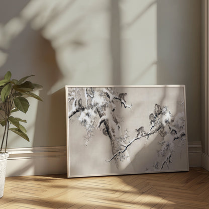 Premium Poster of Traditional Asian Monkeys in Snowy Tree Art Posters