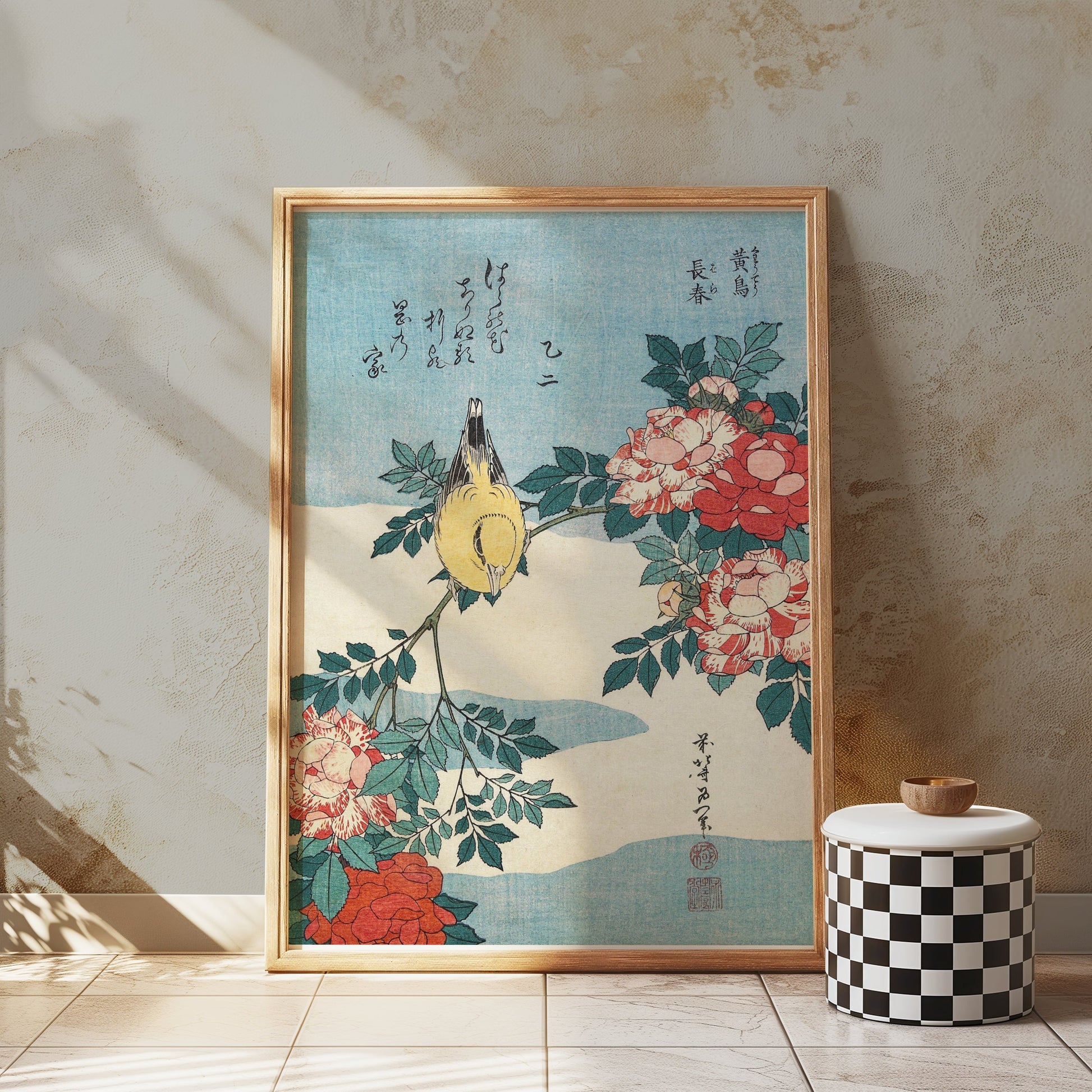 Premium Poster of Traditional Japanese Art Bird and Flowers Posters