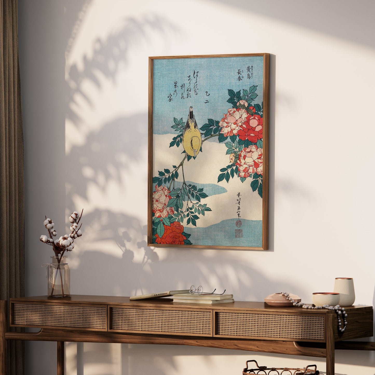 Premium Poster of Traditional Japanese Art Bird and Flowers Posters