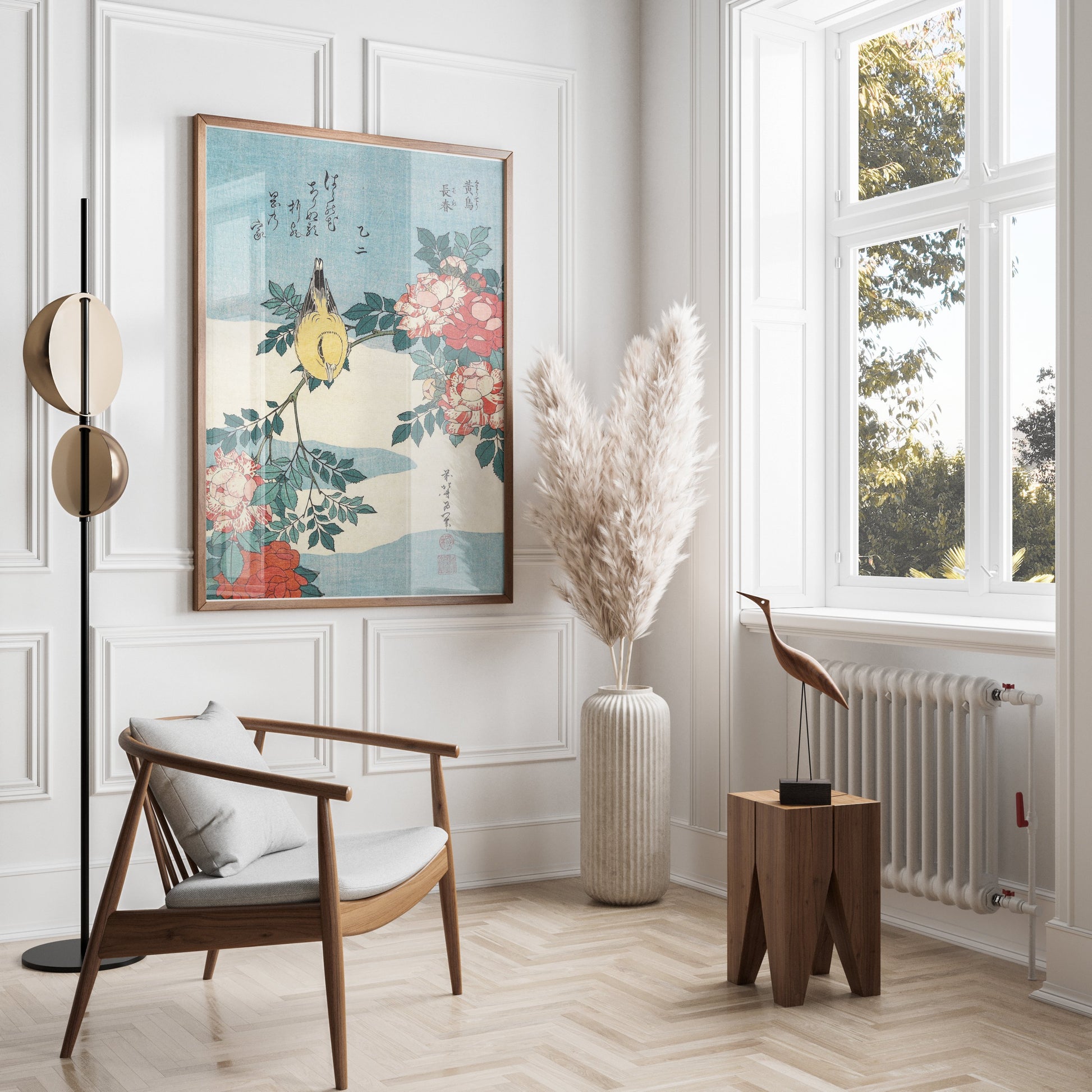 Premium Poster of Traditional Japanese Art Bird and Flowers Posters