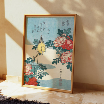 Premium Poster of Traditional Japanese Art Bird and Flowers Posters