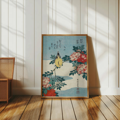 Premium Poster of Traditional Japanese Art Bird and Flowers Posters